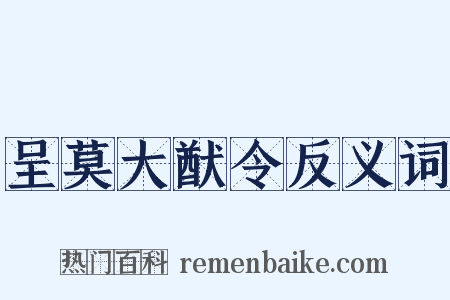 呈莫大猷令反义词是什么意思的图片